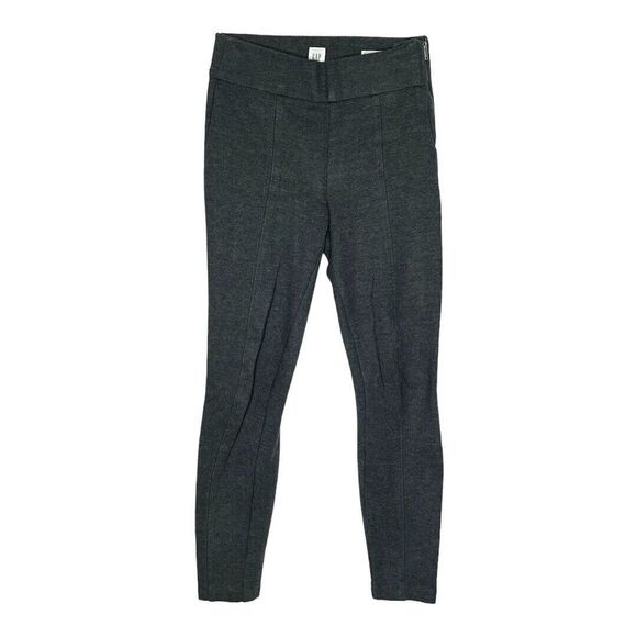 Gap Pants Womens Small Charcoal Gray Side Zip Skinny Leg Ankle Jersey Dress Pant - Picture 1 of 7